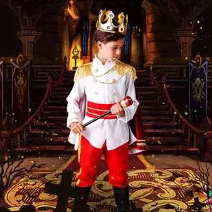 💯【聖誕節】萬聖節兒童服裝男國王套裝王子錶演服扮演幼兒園演出服小王子服裝 KSXE