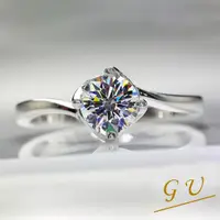 在飛比找蝦皮購物優惠-【GU鑽石】A67生日禮物仿鑽鋯石戒指白金人工鑽水晶銀戒指 