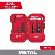 Milwaukee Black Oxide Step Drill Bit Set Duel Flute Rapid Strike Tips 10-Piece