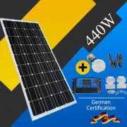 12V 440W Solar Panel Kit Mono Home Fixed Caravan Camping Power Battery Charging