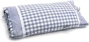 Edomi Upgrade Buckwheat Hull Pillow, Small Size Cervical Neck Pillow with Pillowcase, Back Support for Side Sleeper Sleeping or As a Neck Pain Pillows(20x11 Inches, Blue)