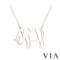 在飛比找momo購物網優惠-【VIA】白鋼項鍊 大象項鍊/動物系列 縷空線條大象造型白鋼