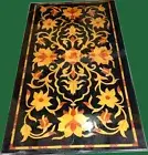 Marble Dining Table Top Floral Pattern Inlay Work Restaurant Table for Hotel