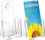 Acrylic Brochure Holder Menu Holder Acrylic Display Stand (2 Pack) 4" x 9"