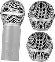 Didiseaon 2pcs Metal Microphone Grille Replacement Durable Mesh Ball Heads for Enhanced Sound Clarity Compatible with Easy Installation Robust Construction