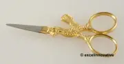 Embroidery Stitching Scissors 3.5" Fine Point Gold Ring