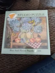 Bits And Pieces "BLUE HYDRANGEA" 500 Piece Studio Jigsaw Puzzle NEW SEALED