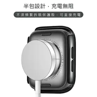 【RedMoon】APPLE Watch 9/8/7 9H防窺鋼化玻璃+PC全包覆雙料防窺防摔保護殼 41/45mm(Watch8/Watch7)