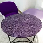 48" Stunning Amethyst Coffee Table Top Handmade Crystal Healing Entryway Table