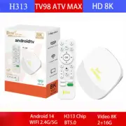 TV98 ATV MAX Android 14 TV Box H313 2GB 8GB Wifi6 BT 4K Full HD AV1 Media Player