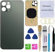 Perzework OEM Rear Back Glass Replacement for iPhone 11 Pro 5.8 inches with Reparing Toolkit and Pre-Installed Adhesive (Midnight Green)