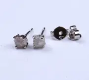 1.50Tcw White Raw Diamond Stud 14kt White Gold Rough Diamond Earrings Prong set