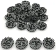 Lego 25 New Dark Bluish Gray Technics Gear 24 Tooth w/ 1 Axle Hole Piecs