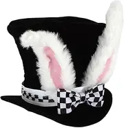 Bunny Hat Black, Mens Adult Bunny Ear Top Hat, Bunny Ears Hat,bbit Ears Hat, Mad Hatter Rabbit Toppers Plush Hat for, Easter Bunny Ear Hat for Adults, Easter Bunny Ear Hat for Adults