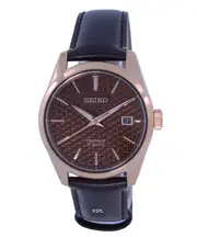 Seiko Presage Sharp Edge Brown Dial Date Automatic SPB170J1 100M Mens Watch