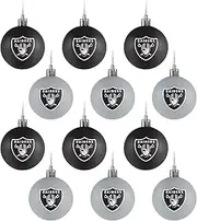 FOCO Las Vegas Raiders Set of 12 Xmas NFL Christmas Baubles