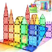 Magnetic Tiles Kids Toys, STEM Magnet Toys for Toddler Magnetic Blocks Building Toys, Preschool Learning Sensory Montessori Toys for 3+ Year Old Boys and Girls, Safe Creativity Toddler Kids Toys