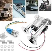 12V Car Air Horn, 135DB Super Loud Train Air Horn Kit for Truck Car