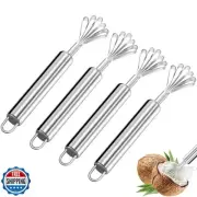 4 Pcs Coconut Meat Removal Scraper Tools, Stainless Steel Coco Nut Kinfe, Cop