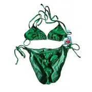 Vintage Paul Frank Womens Bikini, Dic the Whale, Green, Bathing Suit, Large