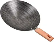 PHENOFICE Small Wok Pan Non Stick Iron Frying Pan with Comfortable Handle for Gas Stove Versatile Cookware for BBQ Stir Frying and More for Single Serving