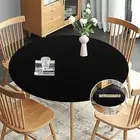 Fitted Round Tablecloth Elastic Waterproof Cover Reversible Stain Resistant New