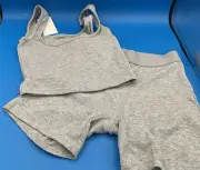 AYWA Casual Workout Set Women Size S Small Gray Shorts/Top NEW Fast Free Ship!