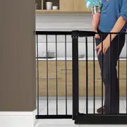 Levede Baby Safety Kids Gate 30CM Pet Security Door Barrier Extension Black