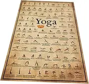 ANDRESLAD Yoga Workout Journal for Women Yoga Poses Chart Decor Canvas Art for Home Decor