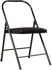 Iyengar Folding Yoga Chair for Beginner, High Quality PU Leather, Soft and Comfortable, Reverse Yoga Stool Folding Inside, Black