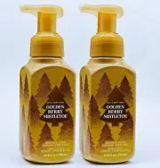 2 Bath Body Works GOLDEN BERRY MISTLETOE Gentle Clean Foaming Hand Soap 8.75 oz