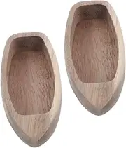 NOLITOY 2pcs Natural Wood Canoe Models Unfinished Wooden Boat Decor for Home Shelf Desk Nautical Boat Ornaments for Compact Spaces for Living Room Study
