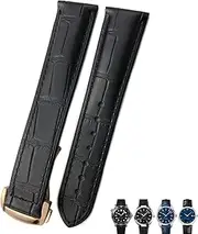 [FULNES] 21mm 20mm 22mm Cow Leather Watch Strap for Omega Seamaster 300 Speedmaster Watch Bands