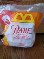 Vtg NEW 1995 Babe A Little Pig Goes A Long Way McDonalds Happy Meal Plush Toy