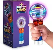 Spinning Light-Up Wand for Kids in Gift Box, Rotating LED Toy Wand for Boys and Girls, Magic Princess Sensory Toys for Autistic Children, Best Birthday Gift for Kids 3, 4, 5, 6, 7