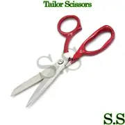 7” STAINLESS STEEL DRESSMAKER SCISSORS SHEARS Tailoring Fabric Red Handle