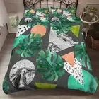 3D Geometry Leaves Watercolor Quilt Cover Set Bedding Sets Pillowcases 64
