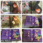 Ty Beanie Babies 1994 McDonalds Dinosaur Trio Steg Bronty Rex Errors 1999 Tush