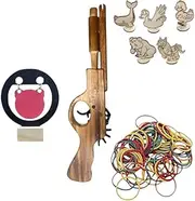 Rubber Band Shooter -The Rubber Band Launcher Toy Contains 100 Colorful Rubber Bands and 5 Targets.