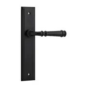Iver Verona Door Lever Handle on Stepped Backplate Matt Black