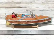 1996 Schylling Tin Speed Boat Thunderbolt Repro Wind Up Limited Edition OEM