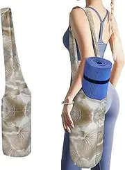 JKLQWH White Oyster Mushrooms Printed Yoga Mat Bag Long Tote with Pockets for Your Yoga Accessories Exercise Yoga Mat Carrier Holder Multi-Functional Storage Bag Holds Most Pilates Mats