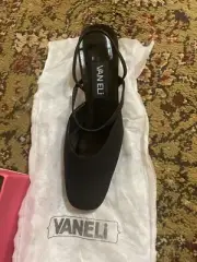 VANELI NIB Black Sling Back Alberta Style Heels 6.5