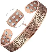 Feraco Copper Magnetic Bracelets for Men Women with Healing Magnets, Tree of Life Pattern, 99.99% Pure Solid Copper Therapy Cuff Bangle, Health Jewelry Gift
