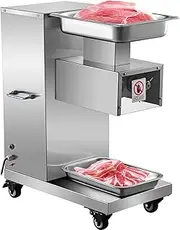 Meat Slicer Commercial, Fresh Meat Slicer, 550 kg/1100 lbs per Hour Electric Meat Cutter Machine, for Meat Slice/Shredded Meat Food Slicer, with Detachable Blades, Stainless Steel for Kitchen