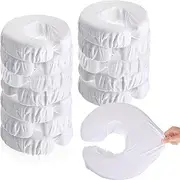 Tatuo 12 Pcs Face Cradle Covers for Massage Head Rest Covers Massage Bulk Microfiber Reusable Soft Thicker Massage Table Face Covers Oil Proof Headrest Cradle Sheets for Spa Beauty Salons, White