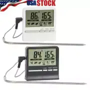 Meat Thermometer Digital Food Cooking Smoker Oven Grill Thermometer White/Black