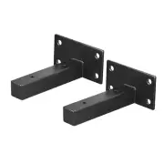 Floating Shelf Brackets, 2pcs 4"(100mm) Wall Mounted Shelf Supports, Black