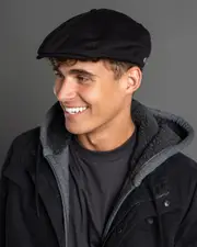 [Brixton] Brixton Men's Brood Newsboy Cap in Black Size Medium M Black