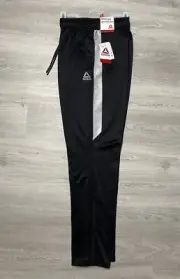 Reebok NEW Men's Sz. M Black TaperSlim Elastic Waist Drawstring Interlock Pants